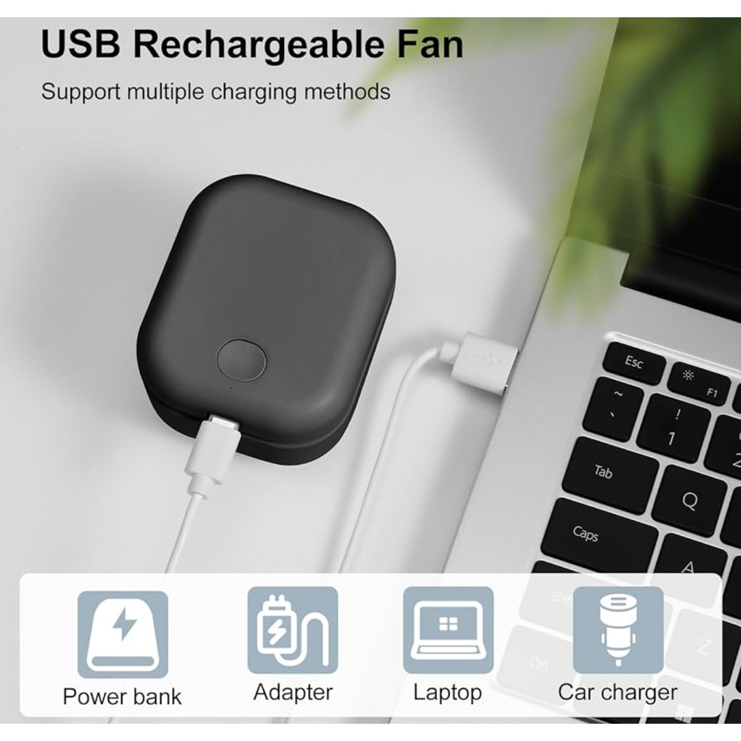ベルトファン 携帯扇風機 腰ベルト扇風機 USB 充電式  スマホ/家電/カメラの冷暖房/空調(扇風機)の商品写真