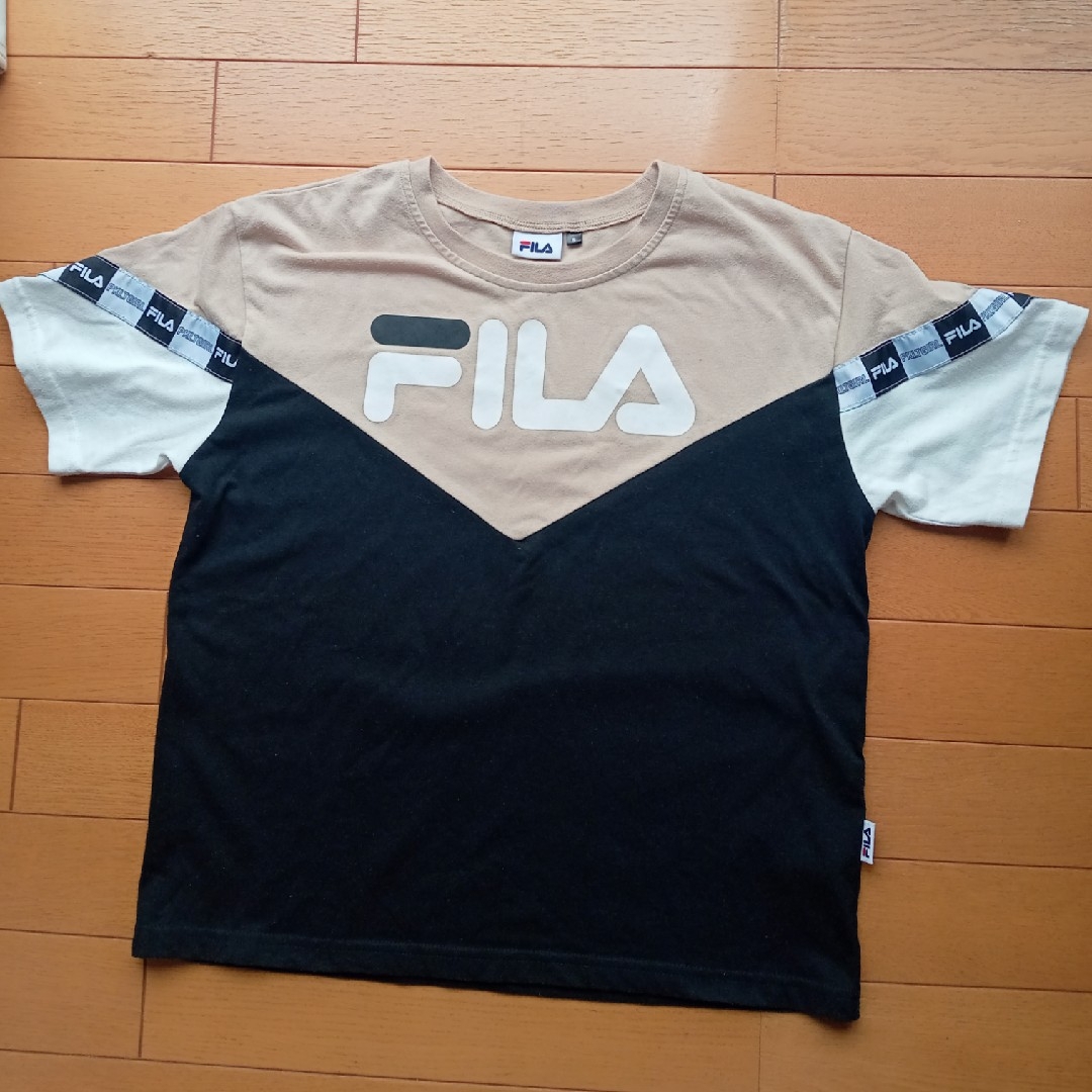 PINK-latte(ピンクラテ)のPINK-latte  FILA  デザインTシャツ　S キッズ/ベビー/マタニティのキッズ服女の子用(90cm~)(Tシャツ/カットソー)の商品写真