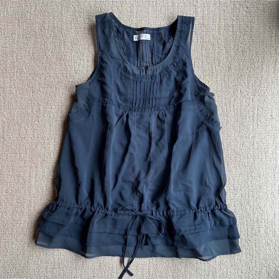 ZARA(ザラ)のZARA ザラ　インナー付きシフォンタンクトップ　M レディースのトップス(チュニック)の商品写真