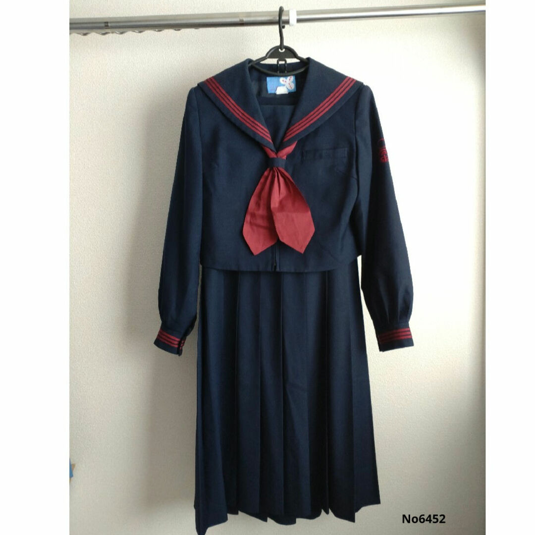 セーラー服ジャンパースカートスカーフ上下3点セット 指定 冬物赤3本線女子紺制服 エンタメ/ホビーのコスプレ(その他)の商品写真