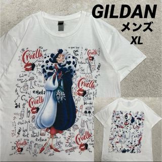 ギルタン(GILDAN)のUS古着　GILDAN ギルダン　101匹わんちゃん　両面プリント　メンズXL(Tシャツ/カットソー(半袖/袖なし))