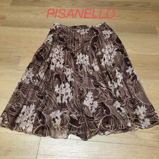 匿名発送！PISANELLO  膝丈プリーツスカート　花柄プリーツ　used格安(ひざ丈スカート)