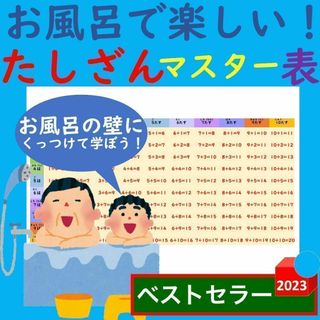 お風呂で楽しい！たしざんマスター表 たしざんポスター 足し算ポスター足し算一覧表(お風呂のおもちゃ)