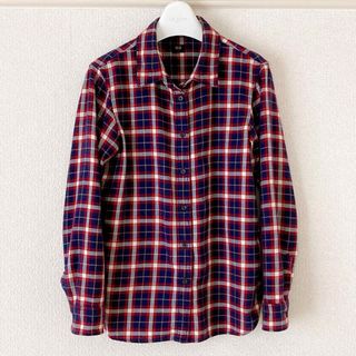 ユニクロ(UNIQLO)のユニクロ チェック柄フランネルシャツ Sサイズ 赤白紺(シャツ/ブラウス(長袖/七分))