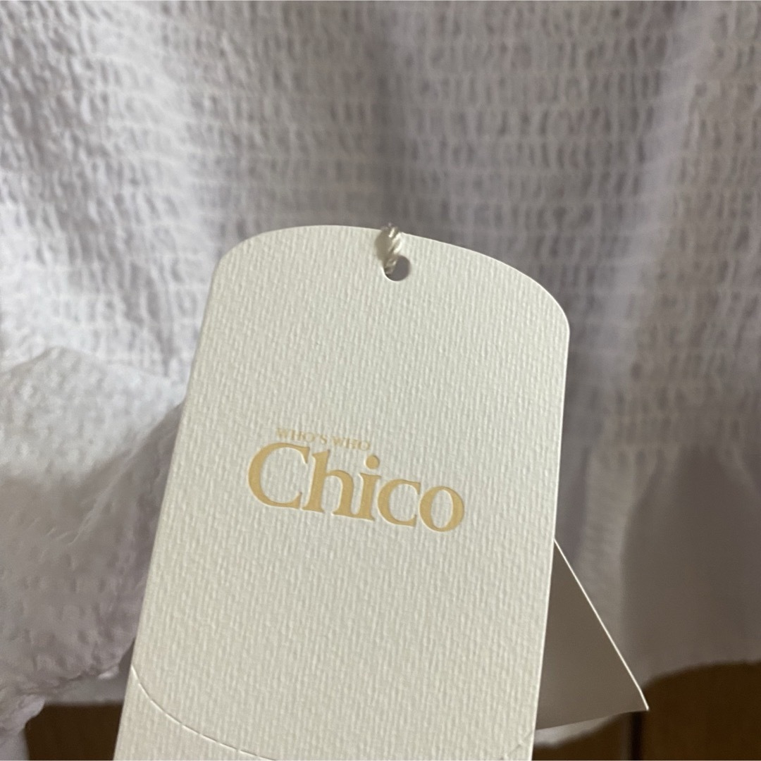 who's who Chico(フーズフーチコ)のChico ストライプシャーリングオフショルトップス レディースのトップス(シャツ/ブラウス(長袖/七分))の商品写真