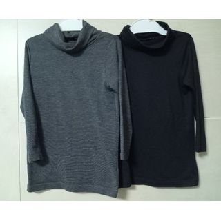 ユニクロ(UNIQLO)のユニクロ　ヒートテックタートルネックインナー グレーとブラック　サイズ100cm(Tシャツ/カットソー)