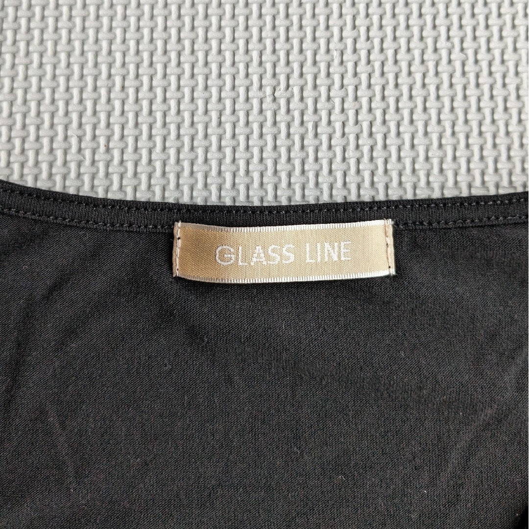 Glass Line(グラスライン)のグラスライン  レースカットソー 　半袖　ブラック  Mサイズ レディースのトップス(カットソー(半袖/袖なし))の商品写真
