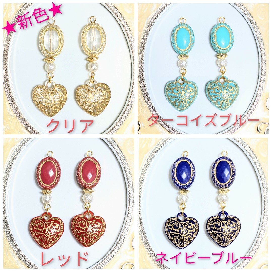 【576】♥再入荷♥ハンドメイド　ピアス　イヤリング　アンティーク　ハート ハンドメイドのアクセサリー(ピアス)の商品写真