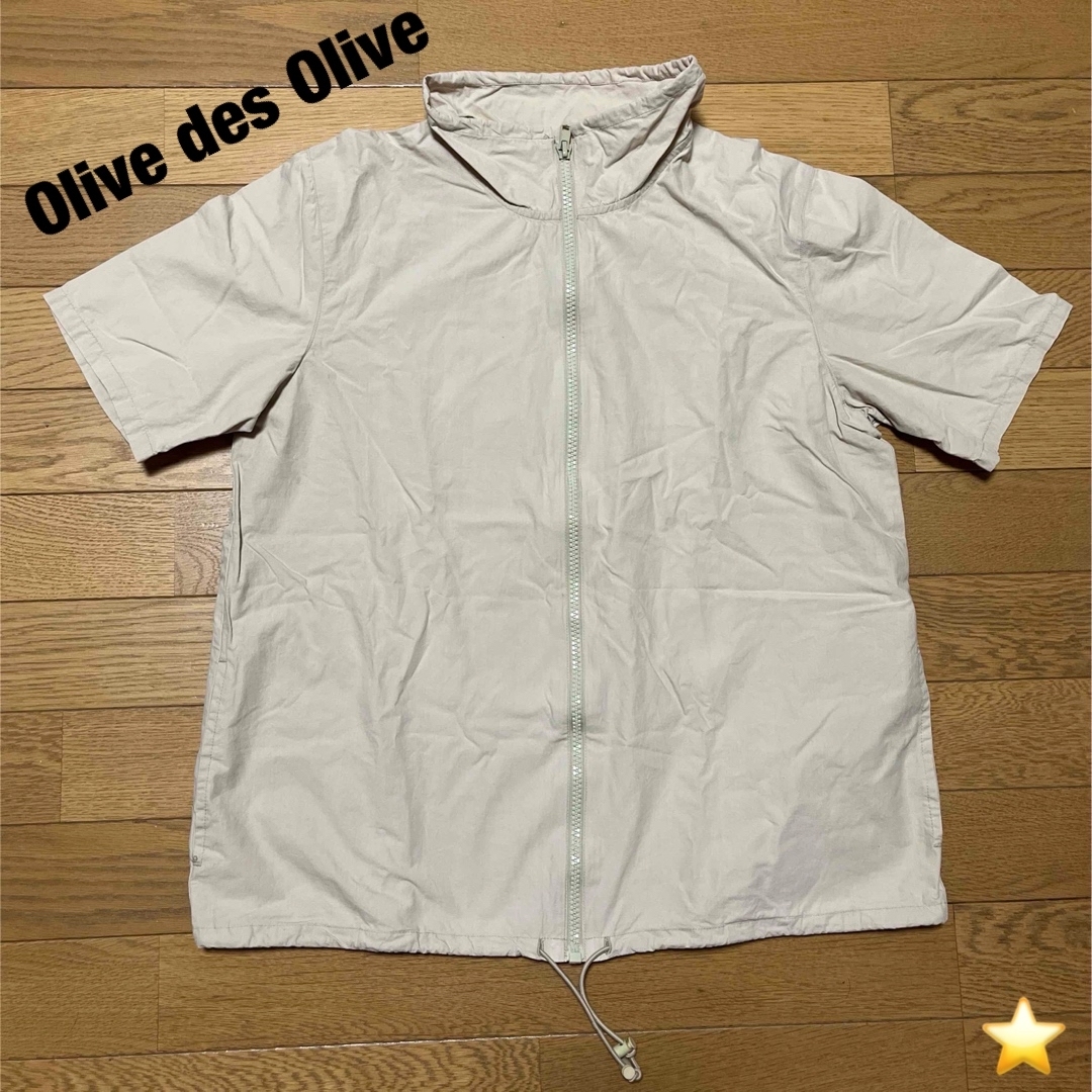 OLIVEdesOLIVE(オリーブデオリーブ)のOlive des Olive 半袖フルジップシャツ レディースのトップス(シャツ/ブラウス(半袖/袖なし))の商品写真