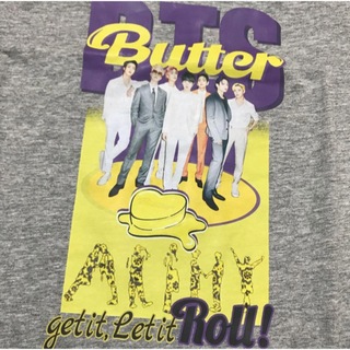 BTS 半袖Tシャツ　レディースS butter プリント　グレー　防弾少年団