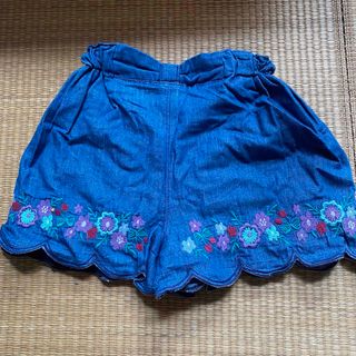 アナスイミニ(ANNA SUI mini)のアナスイミニ　裾スカラップ花刺繍ショートパンツ　120(パンツ/スパッツ)