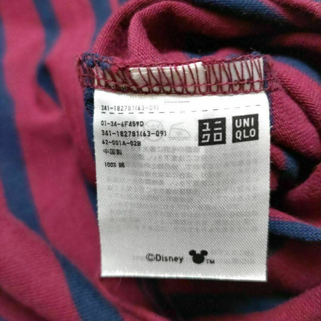 UNIQLO(ユニクロ)のユニクロ ミッキーマウス ディズニーコラボ ボーダー長袖Tシャツ Lサイズ メンズのトップス(Tシャツ/カットソー(七分/長袖))の商品写真