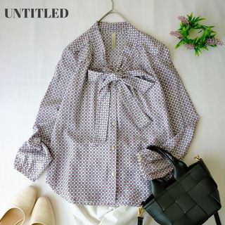 アンタイトル(UNTITLED)のアンタイトル　☆超美品　長袖ブラウス　ボウタイブラウス　Ｍ(シャツ/ブラウス(長袖/七分))