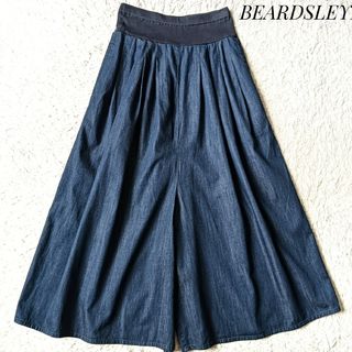 BEARDSLEY - 【ビアズリー】デニムガウチョパンツ ウエスト切り替え S  ギャザー ワイド