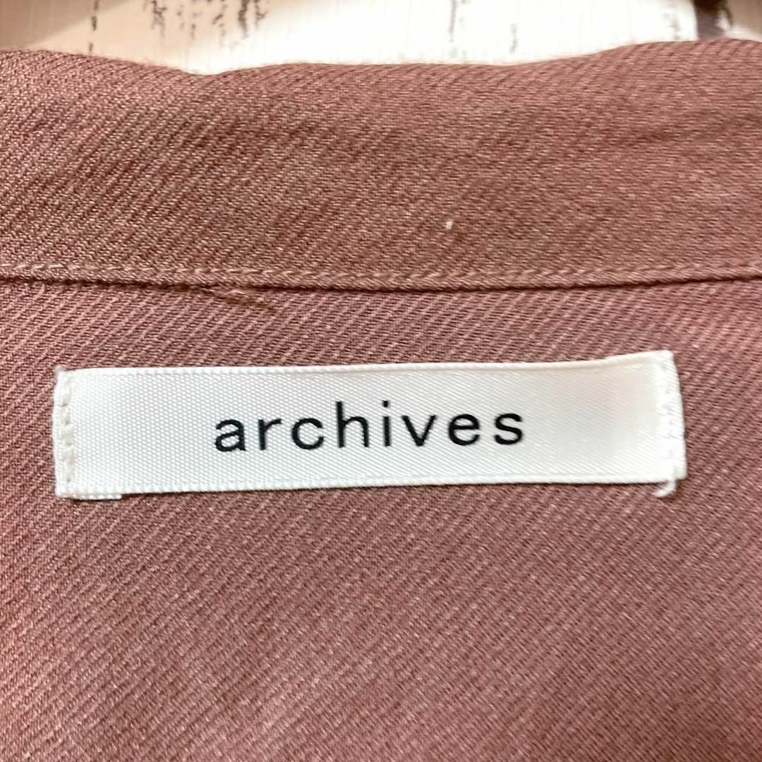 archives(アルシーヴ)のarchive アルシーヴ　アウター　シャツ　秋服　おしゃれ　韓国風　襟　モカ レディースのトップス(シャツ/ブラウス(長袖/七分))の商品写真