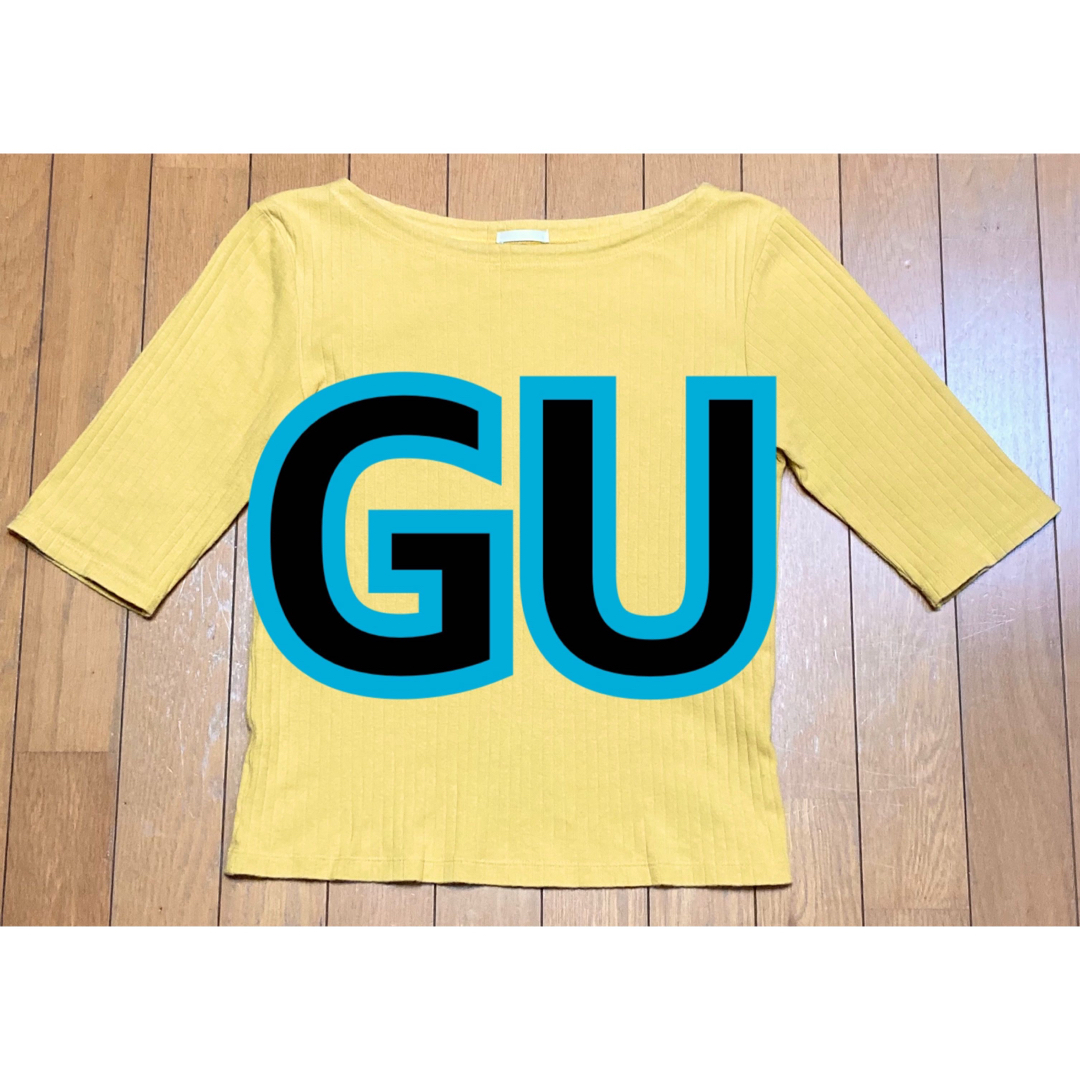 GU(ジーユー)の【GU】リブTシャツ ボートネックLサイズ レディースのトップス(Tシャツ(半袖/袖なし))の商品写真