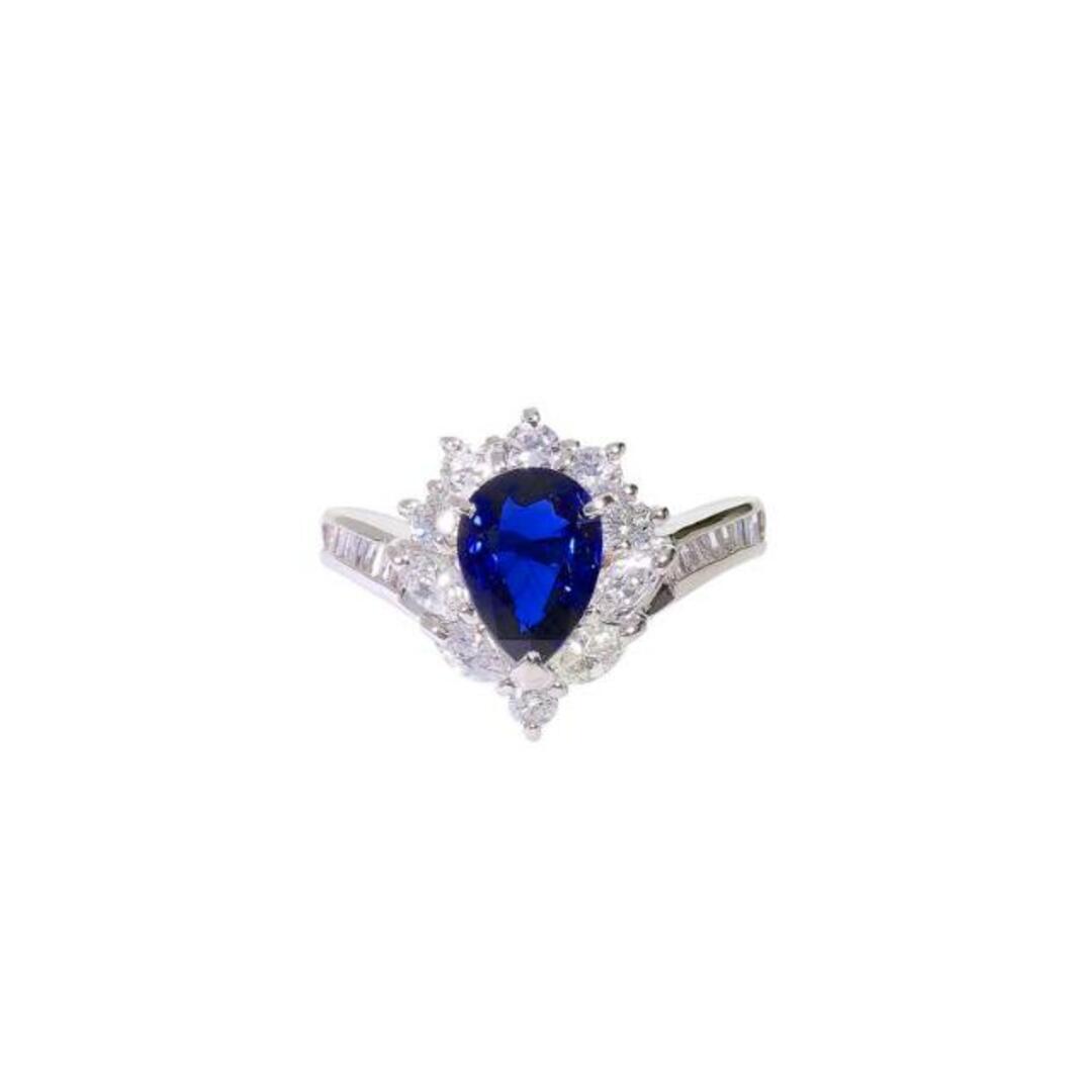 ◎PT900サファイヤダイヤリング1.59/D1.00ct/#10/Aランク/59【中古】 レディースのアクセサリー(リング(指輪))の商品写真