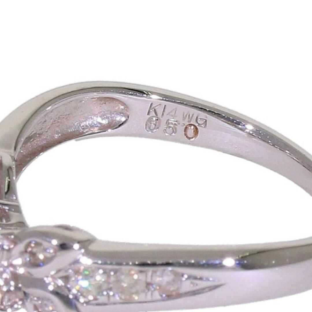 K14WGダイヤリング0.50ct/#15/ABランク/63【中古】 レディースのアクセサリー(リング(指輪))の商品写真