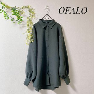 シマムラ(しまむら)のOFARO オファロ グレー ビッグ シルエット シャツ ぽわん袖 ゆったり M(シャツ/ブラウス(長袖/七分))