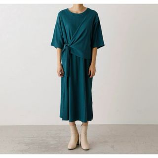 アズールバイマウジー(AZUL by moussy)のアズール AZUL ワンピース サイズM きれい 美品 半袖 オフィス きれいめ(ロングワンピース/マキシワンピース)