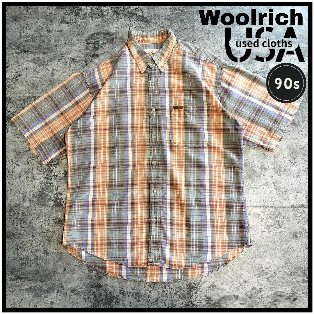 WOOLRICH(ウールリッチ)の【C182】Woolrich 90s USA古着 マドラスチェック半袖シャツ メンズのトップス(シャツ)の商品写真