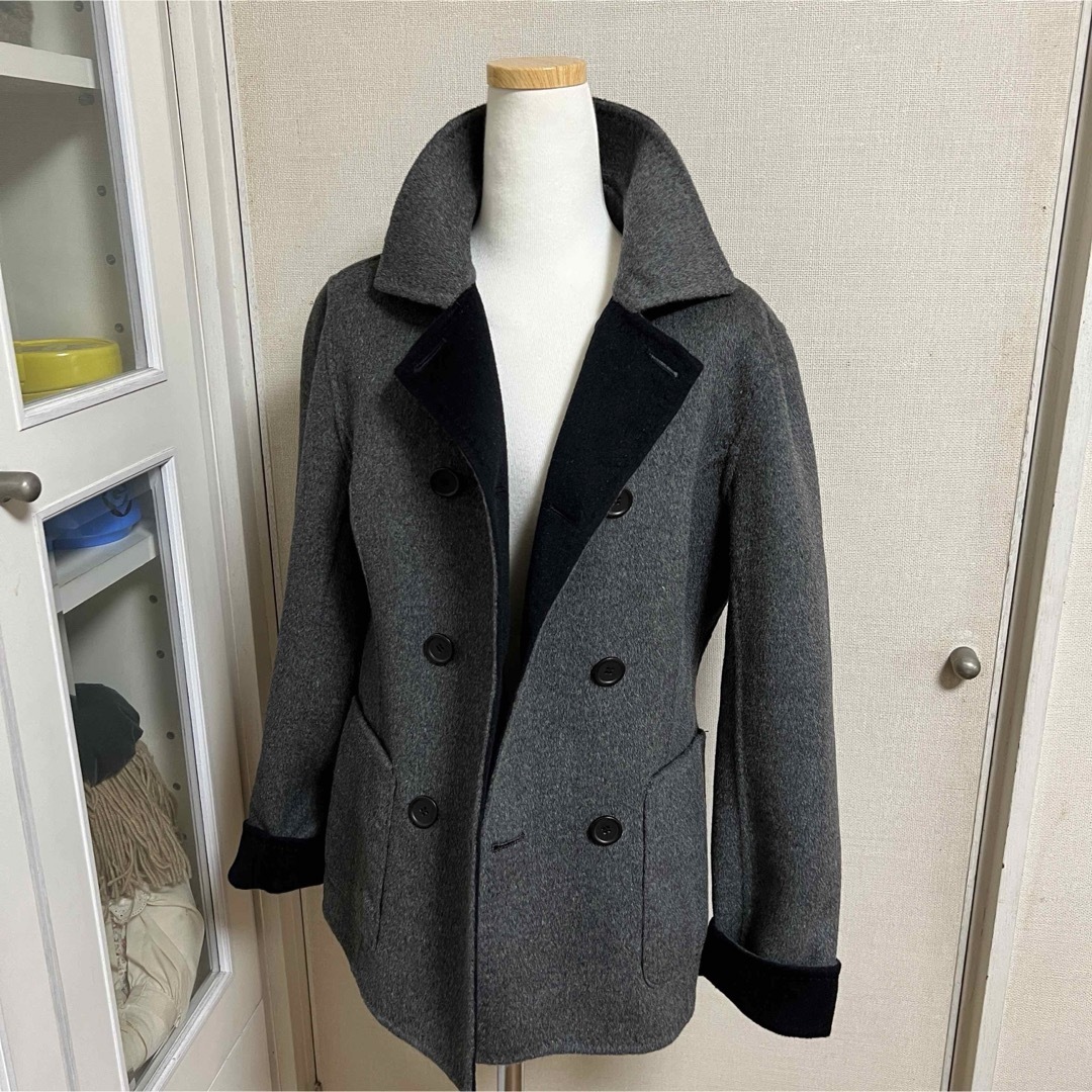 エンリコドマーニ リバーシブル コート アンゴラ ウール レディースのジャケット/アウター(ピーコート)の商品写真