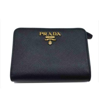 PRADA プラダ/サフィアーノメタルコンパクトレザー財布/ネロ/1ML018/230**/ブランドバック/ABランク/89【中古】(財布)