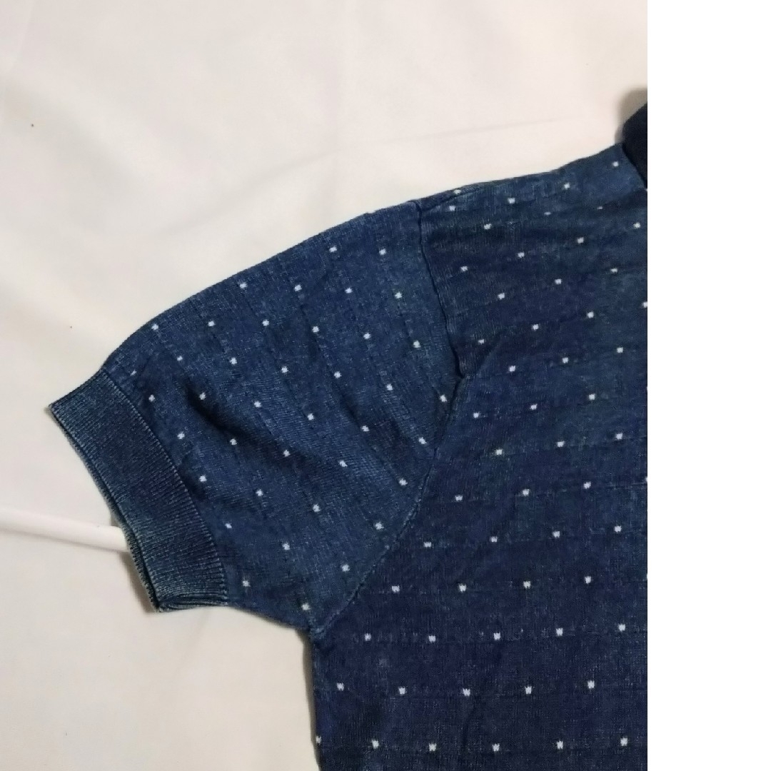 ZARA(ザラ)のZARA　ザラ　半袖　ポロシャツ　インディゴ　ドット　ジャガード メンズのトップス(ポロシャツ)の商品写真