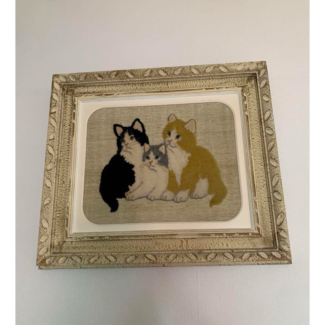 猫の絵 猫インテリア タフティング 布絵 ねこの通販 by tsu's 猫の絵 猫インテリア タフティング 布絵 ねこの通販 by tsu's