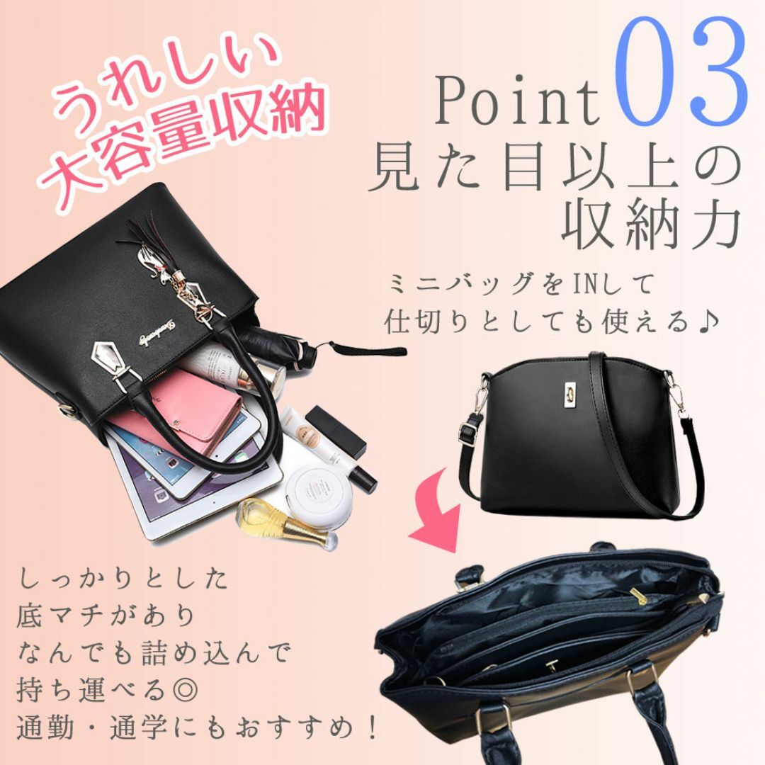 【新品】 シンプル ハンドバッグ 3way 2way ショルダーバッグ 通勤 レディースのバッグ(ハンドバッグ)の商品写真