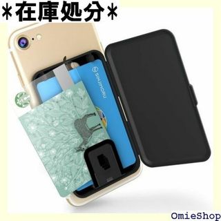 Sinjimoru 貼り付け型スマホカードケース、An 入 Zip ブラック 7(その他)