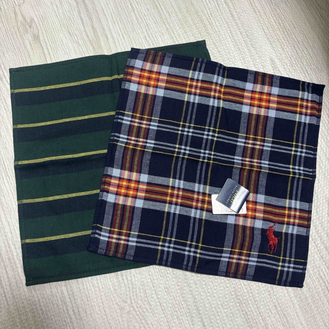 POLO RALPH LAUREN(ポロラルフローレン)の☆新品☆タグ付 ポロ ラルフローレン タオルハンカチ 2枚 メンズのファッション小物(ハンカチ/ポケットチーフ)の商品写真