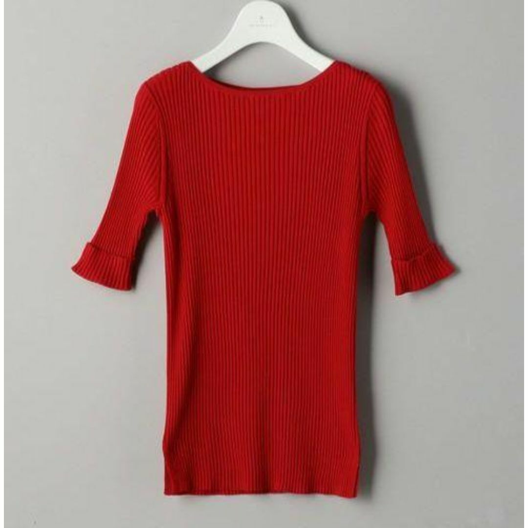 UNITED ARROWS(ユナイテッドアローズ)の【 RED 】UWSC C/SI リブ ボートネック ニット レディースのトップス(ニット/セーター)の商品写真