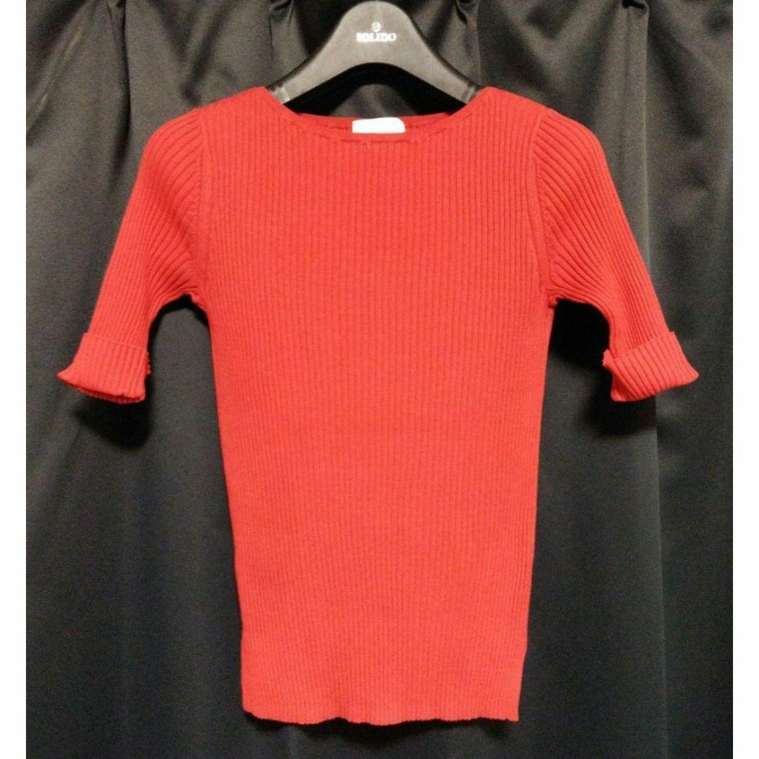 UNITED ARROWS(ユナイテッドアローズ)の【 RED 】UWSC C/SI リブ ボートネック ニット レディースのトップス(ニット/セーター)の商品写真