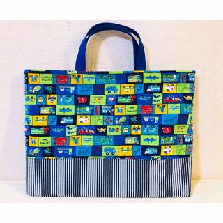 車　レッスンバッグ　絵本バッグ　ハンドメイド(外出用品)