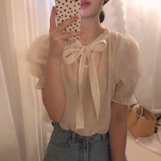 ディーホリック(dholic)のribbon blouse❤︎(シャツ/ブラウス(半袖/袖なし))