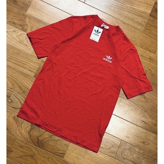 アディダス(adidas)の80年代　新品未使用　タグ付き　アディダス　デッドストック　半袖Tシャツ　赤　M(Tシャツ/カットソー(半袖/袖なし))