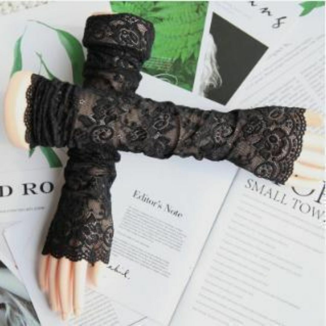 <ジョン様専用>ブラック&ホワイト二点セット　日焼け防止 レディースのファッション小物(手袋)の商品写真