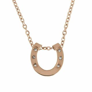 K18 ピンクゴールド フィルド ホースシュー 馬蹄 ダイヤモンド ネックレス(ネックレス)