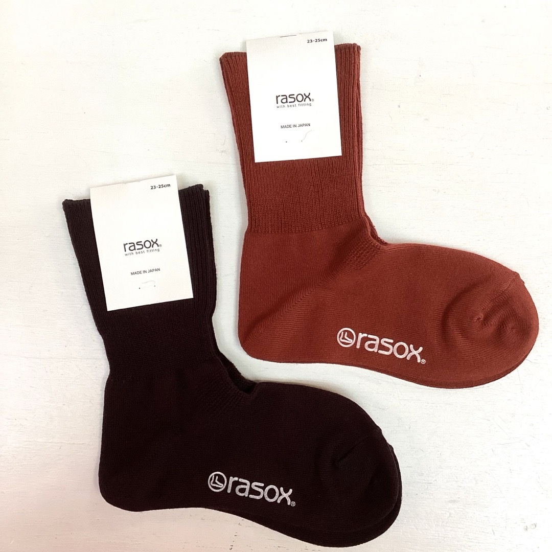 rasox(ラソックス)の未使用 rasox ラソックス リブソックス　2点セット サイズ23-25cm レディースのレッグウェア(ソックス)の商品写真