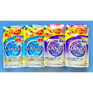 ライオン(LION)のトップ スーパーナノックス つめかえ用特大&ニオイ専用 900g×4袋(洗剤/柔軟剤)