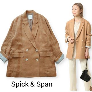 スピックアンドスパン(Spick & Span)のSpick & Spanスピックアンドスパン/リネンダブルブレストジャケット38(テーラードジャケット)