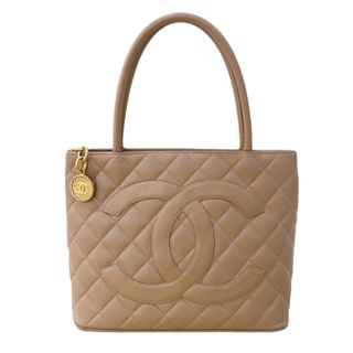 シャネル(CHANEL)の　シャネル CHANEL 復刻トート A01804 ベージュ ゴールド金具 キャビアスキン レディース ハンドバッグ(ハンドバッグ)