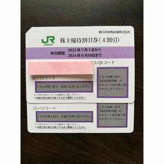 JR東日本　株主優待割引券2枚 2024年6月30日まで(鉄道乗車券)