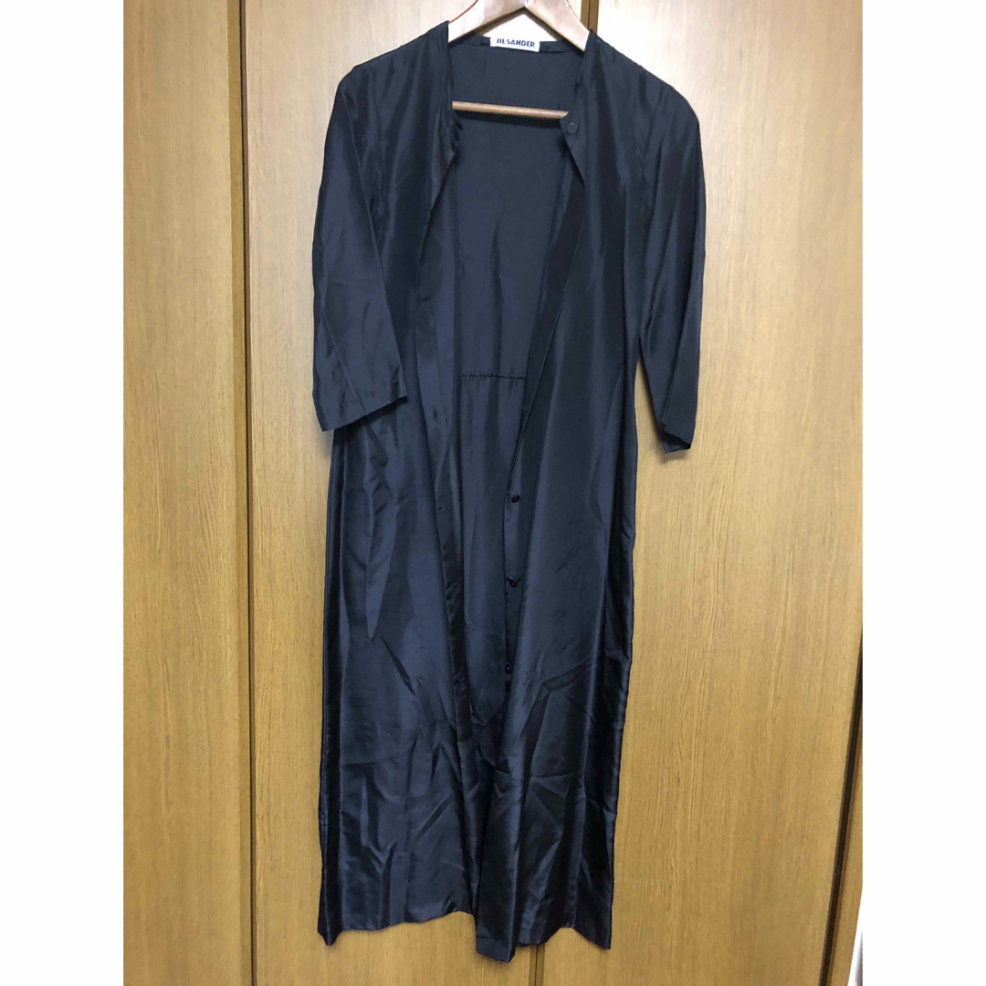 Jil Sander(ジルサンダー)のジルサンダー　シルク100% 丸首　ロング　ドレス　ワンピース レディースのワンピース(ロングワンピース/マキシワンピース)の商品写真