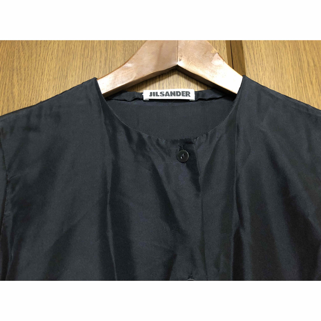 Jil Sander(ジルサンダー)のジルサンダー　シルク100% 丸首　ロング　ドレス　ワンピース レディースのワンピース(ロングワンピース/マキシワンピース)の商品写真