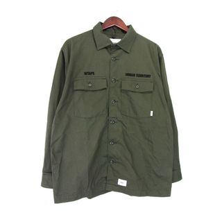 ダブルタップス(W)taps)のダブルタップス WTAPS ■ 22SS 【 221BRDT SHM02BUDS LS COTTON TWILL 】 フロント ロゴ コットン ツウィル ロング スリーブ ボタン シャツ w18822(その他)