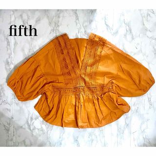 フィフス(fifth)の【fifth】 Vレース クロップドショルダー(カットソー(長袖/七分))