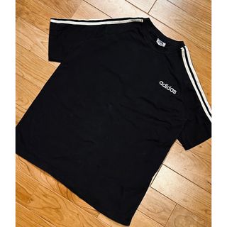 アディダス(adidas)の90年代　万国旗タグ　adidas　アディダス　半袖Tシャツ　Lサイズ　ブラック(Tシャツ/カットソー(半袖/袖なし))