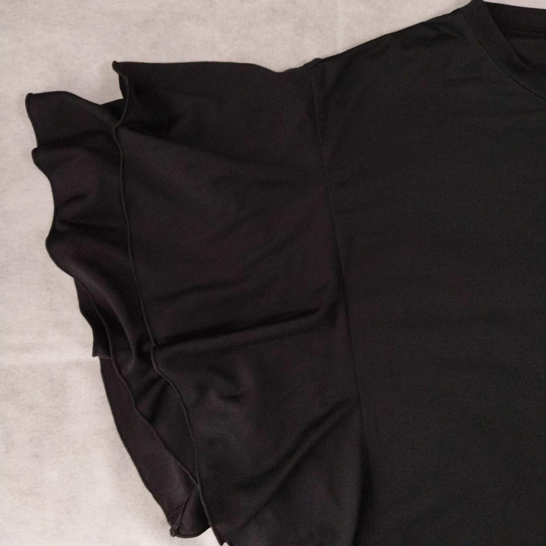 UNITED ARROWS(ユナイテッドアローズ)の【 BLACK 】UBCC CE/P ラッフルスリーブ カットソー レディースのトップス(カットソー(半袖/袖なし))の商品写真